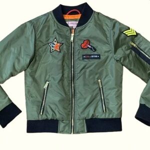 Urban Republic Green Bomber Jacket With Patches